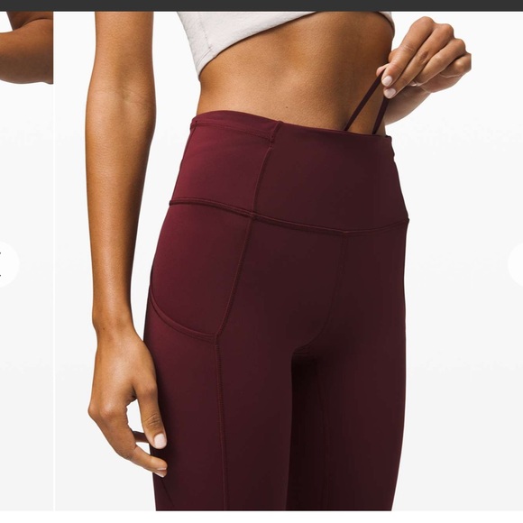 Lululemon fast and free crop legging - size 4 - garnet / maroon - Picture 4 of 10
